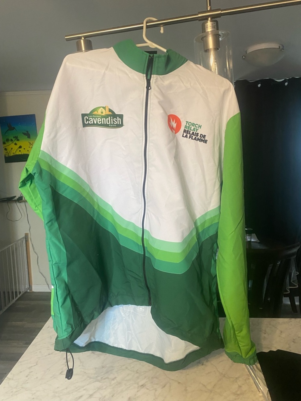 Cavendish Torch Relay Branded Windbreaker - Green & White
